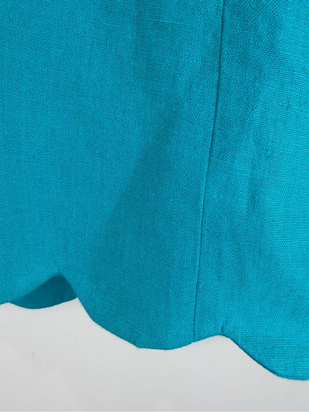 Chico's Teal Scalloped Open-Front Blazer Size Large - Picture 6 of 6